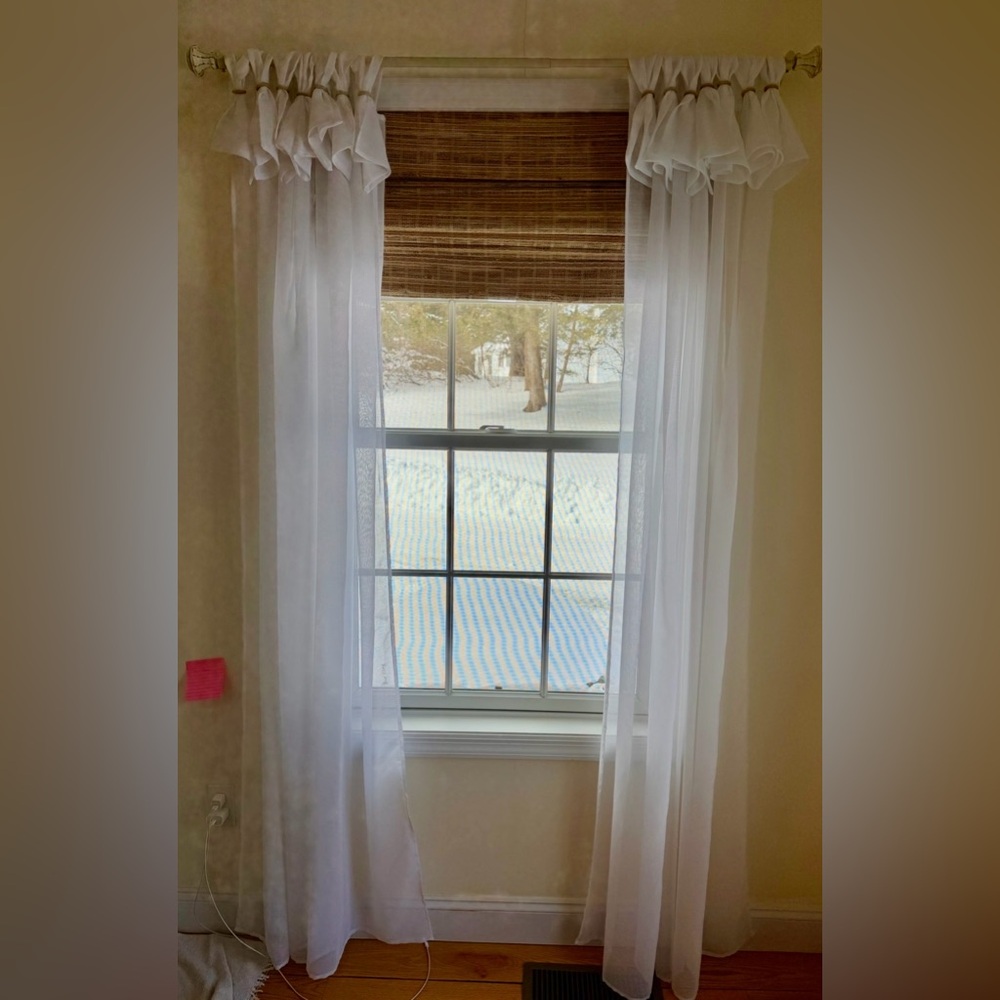 Sheer White Curtain Panels.